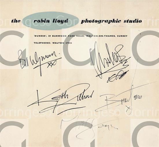 A complete set of Rolling Stones autographs, 12/2/64